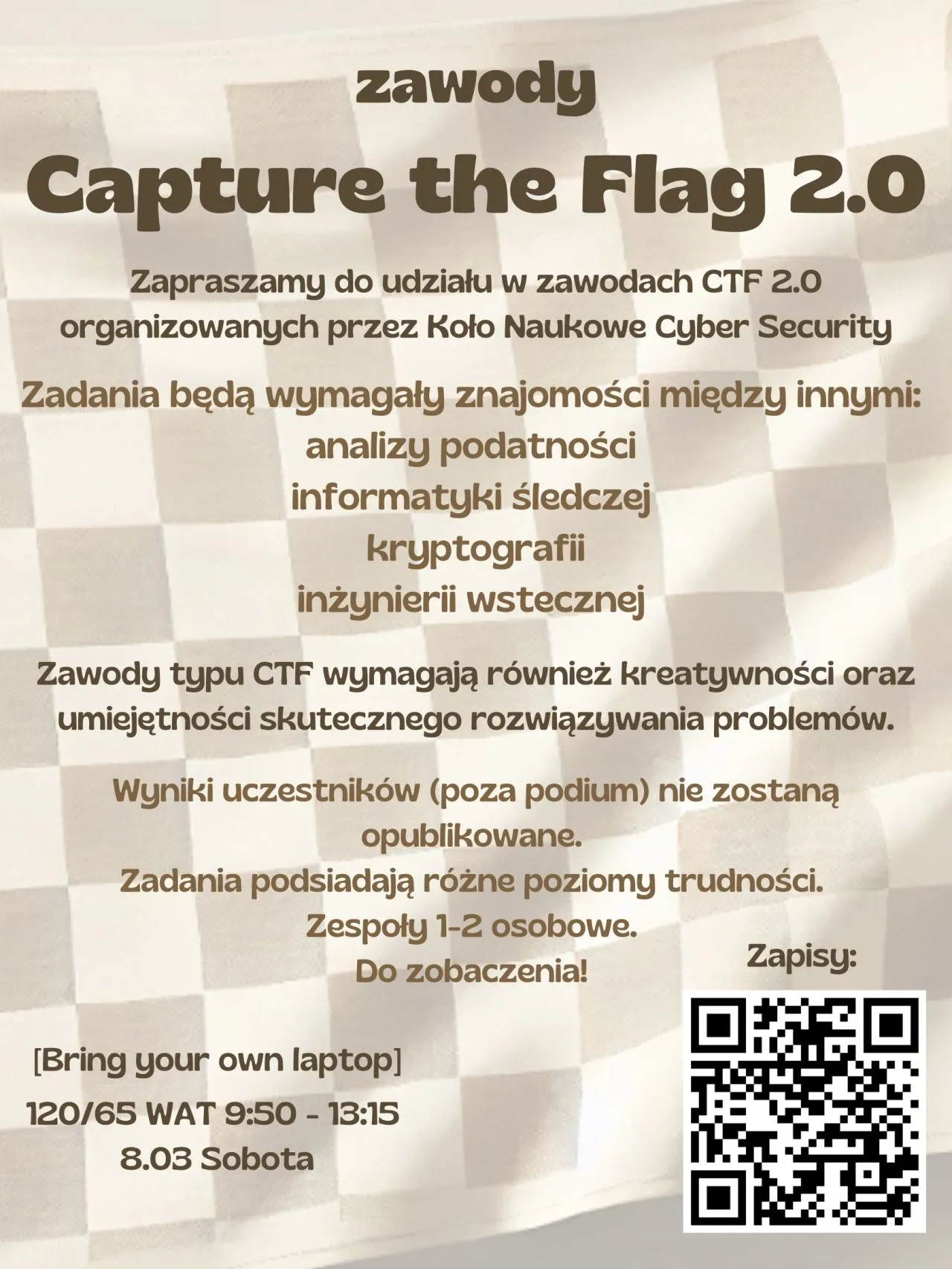 Zapraszamy na Zawody CTF organizowane przez nasze koło naukowe! - obrazek